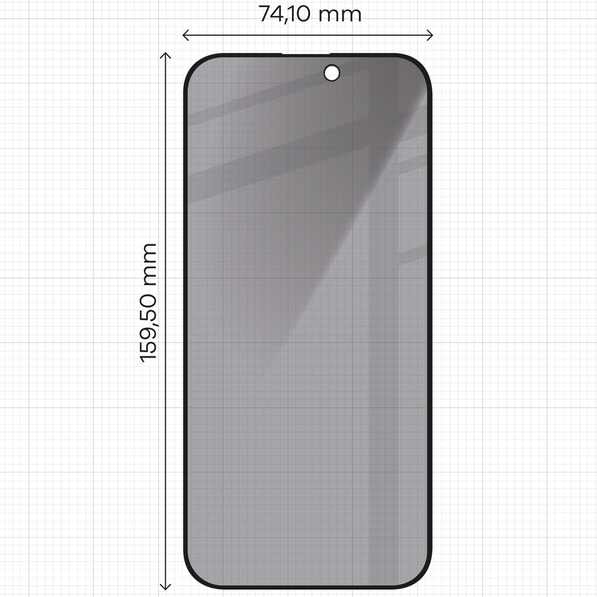 Zdjęcie na miarce szkła Bizon Glass Edge Shadow do iPhone 16 Pro Max